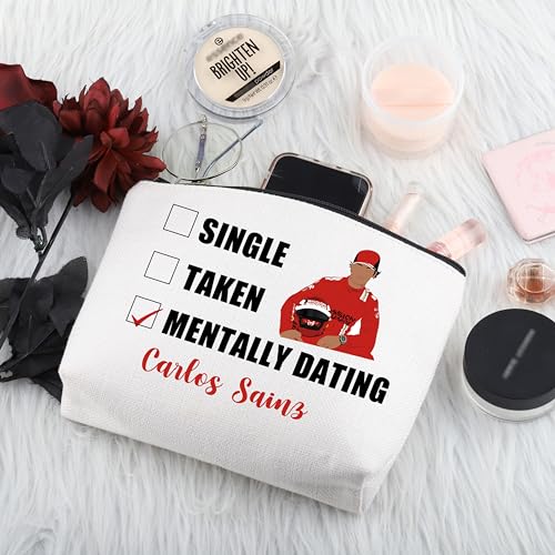 PYOUL Carlos S Inspired Gift Mentally Dating Carlos S Makeup Bag Motosport Fan Cosmetic Bag Carlos S Merch Car Racing Fan Gift (Mental Dating Carlos S Bag) - Image 4