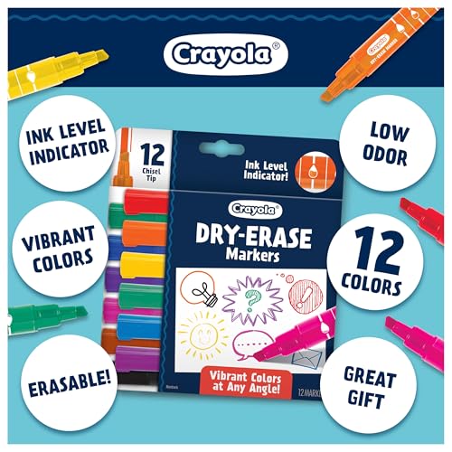 Crayola Take Note Dry Erase Markers for School (12ct) Essential Easter Basket Stuffers, Chisel Tip Whiteboard Markers, Spring Craft Supplies for Teachers, Low Odor (Pack of 2) - image 6