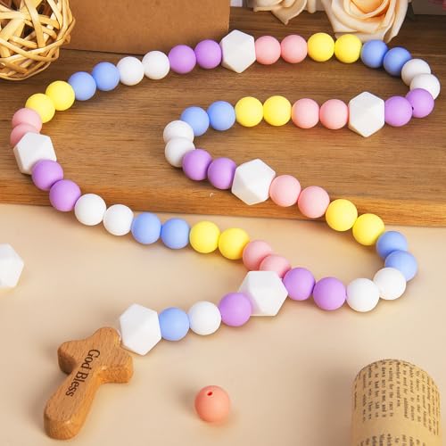 Mon premier chapelet catholique en silicone pour l'éveil spirituel et le quotidien de bébé