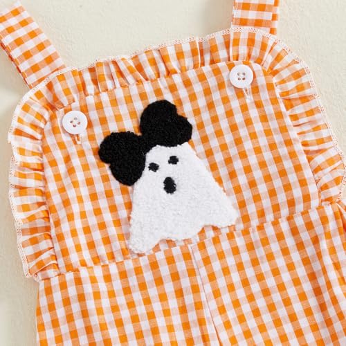 My First Halloween Baby Girl Outfit Newborn Pumpkin Romper Ruffle Jumpsuit Overalls Cute One Piece Christmas Clothes4