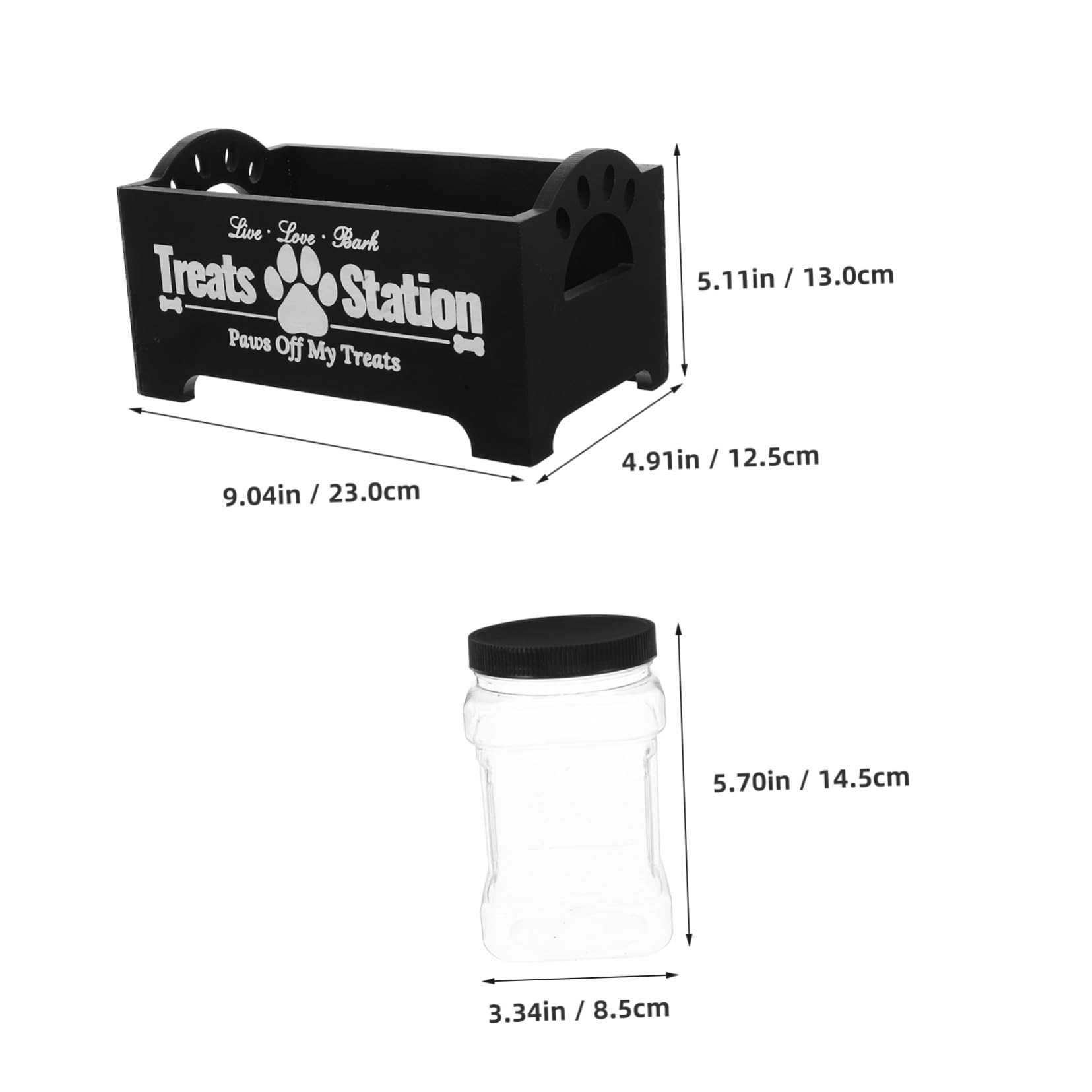 Kisangel Holz Futterdosenhalter Für Haustiere Aufbewahrungsbox Für Hundeleckerlis Luftdichte Behälter Organizer Für Leckerlis Tisch-station Für Snacks Und Futter
