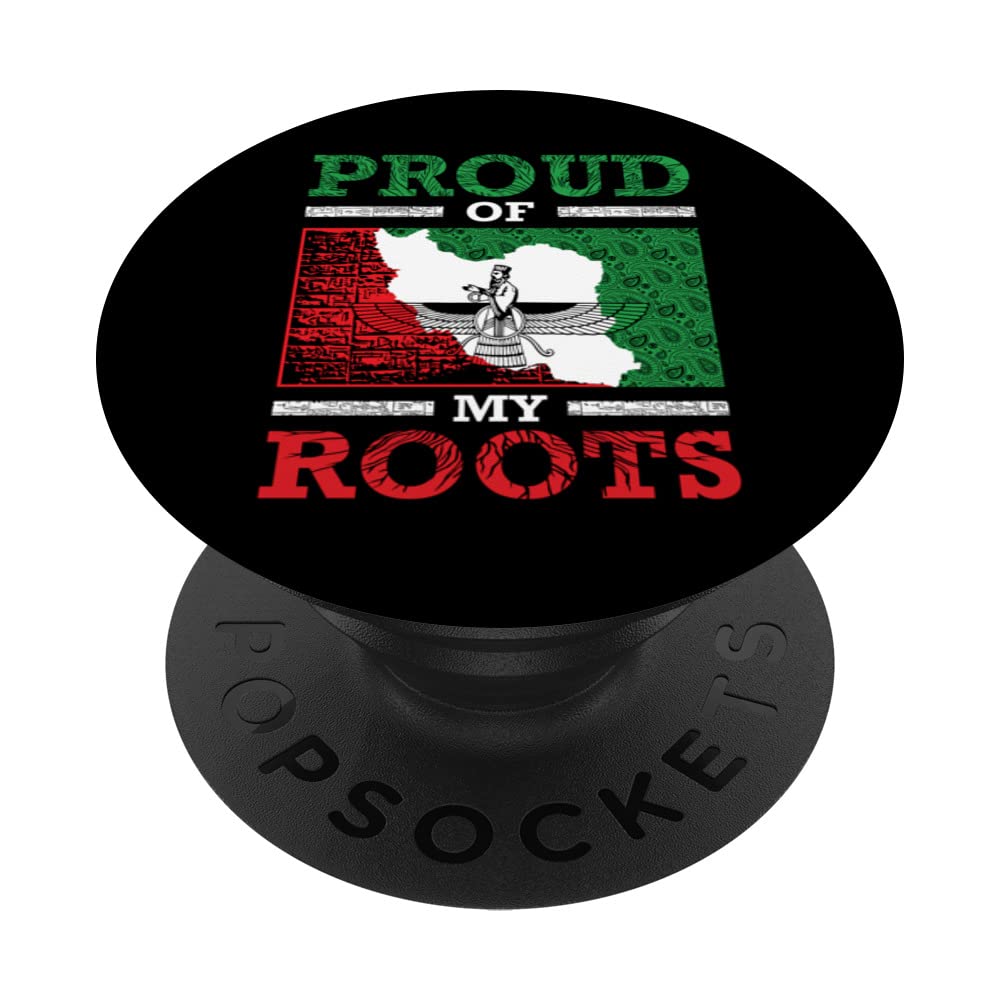Iran Iranian Persian Irani Flag Iran Roots Farsi Irani Iran PopSockets Swappable PopGrip, Black