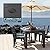 ACUEL HDPE Patio Dining Set for 6, Weather-Resistant Outdoor Table with Umbrella Hole, Never Sagging One-Piece Tabletop with Metal Support Bars for Poolside Backyard Garden (Black)