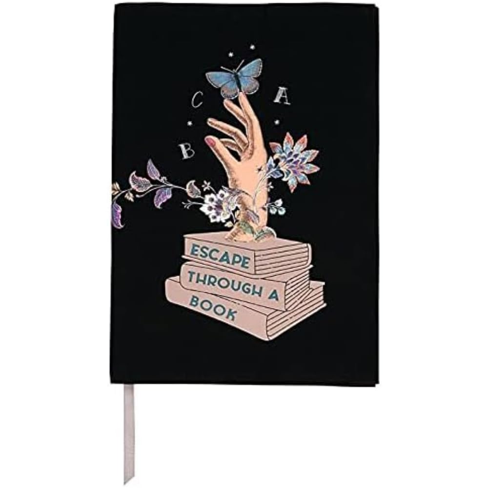 moses. Libri-x, Funda de algodón para Libro con marcapáginas, sobre para la Lectura, Escape Through a Book, tamaño S, Color Negro, 83354