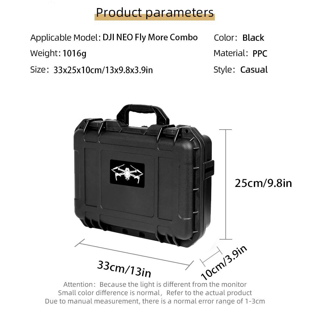BeisDirect Wodoodporna twarda torba do przenoszenia DJI Neo Fly More Combo, przenośna torba do przechowywania z paskiem na ramię do DJI Neo Drone, pilota RC-N3 i innych akcesoriów