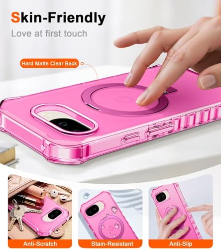 Coque Pixel 10A silicone rigide mat antichoc à anneau intégré