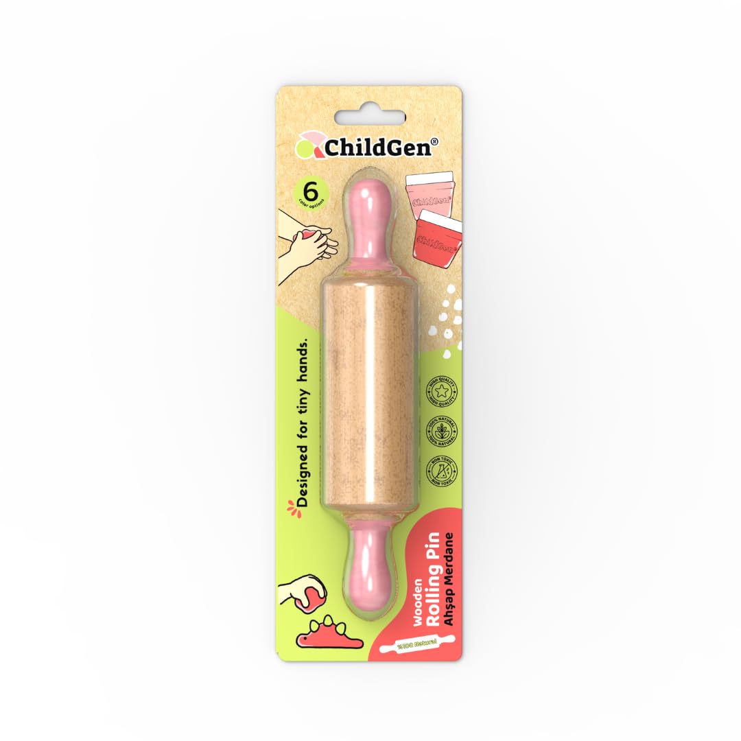 Mini Ahşap Merdane-pembe