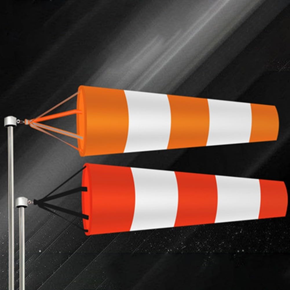 Airport Windsock Rip-stop Outdoor Rainbow Wind Measurement, bolsa profesional de manga de viento para aeropuerto, rojo + , material de poliéster RipStop (100 cm)