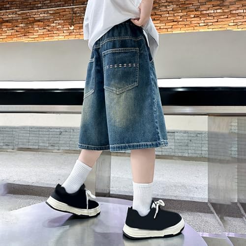 Pantalones cortos vaqueros informales de verano con bolsillos para niños 5