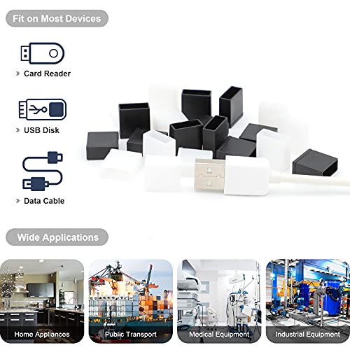 Bushibu Usb Cover Cap, 20 Pcs Black Clear Plastic Usb A Male Anti-Dust Plug Cover #TOP3