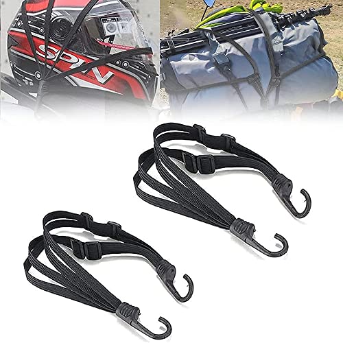 Helmet Rope Highly Elastic Luggage Binding Cord,23.6 in Universal Helmet Elastic Rope Strap Tensioner,Motorcycle Helmet Luggage Elastic Strap with 2 Hooks Cover