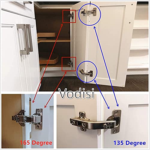 Slick Dealz Cabinet Hinges 165 Degree (1 Pair - 2 Hinges) Lazy Susan Frameless Two Way Full Overlay Soft Closing Concealed Corner Cabinet Hinge by Vodisi - Image 4