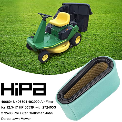 Hipa 496894S 496894 493909 Air Filter For 12.5-17 Hp 5053K With 272403S 272403 Pre Filter Lg496894Jd Gx85 Sx85 Scotts S1742 Sabre 1542Hs 1546Gs 1638Hs 1642Hs 1742Hs Lawn Mower Bs-496894S #TOP1