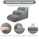 Nepfaivy Hundetreppe für Kleine Hunde 3-Stufig, Haustiertreppe für Bett und Sofa aus Hochdichtem Schwamm, Hunde Treppe Hunderampe mit Abnehmbarem, Waschbarem Bezug und Rutschfestem Boden, 60x40x40cm