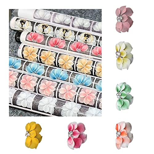 3D Handmade Flowers Nail Charms, 12Pcs Nail Art Rhinestones With Colorful Flowers Pearls Shape Decoration, Nail Stones Gems Diamonds Y2K Accessories For Nail Art Supplies Manicure Craft Diy #TOP2