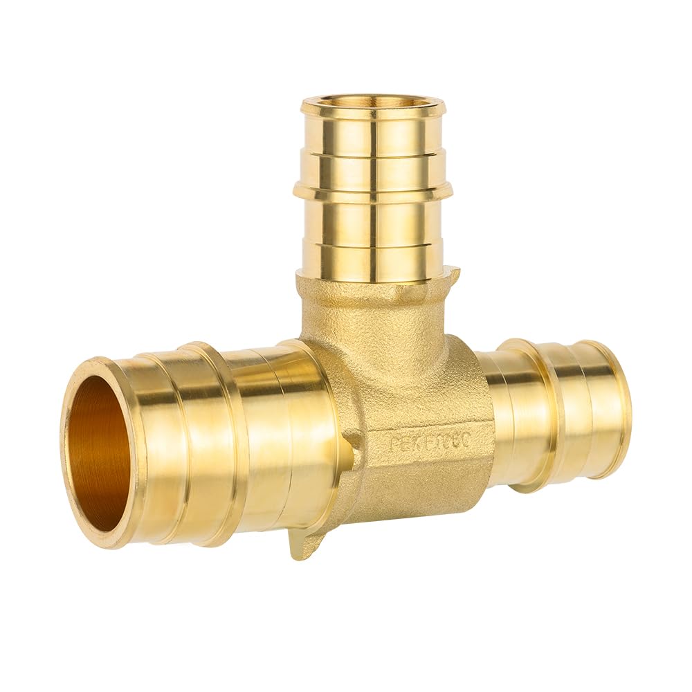 EFIELD Pex-A ASTMF1960 - Soporte de latón de expansión de 1 x 3/4 x 3/4 pulgadas solo para conexión de tubo Pex-A, paquete de 5 unidades
