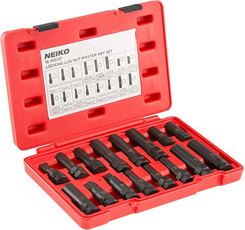 Neiko 02457A Lug-Nut Key Set, Wheel-Lock Removal Tool Kit for Aftermarket and Factory Wheel Tire Keys, SAE and Metric Lug Sockets, 16 Pieces by NEIKO - Image 2