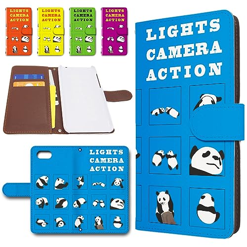 �݊� �X�}�z�P�[�X iPhone7 / iPhone8 / iPhoneSE (��2�E��3����) 4.7inch���f�� �p �P�[�X �蒠�^ �X�}�z�P�[�X ���U�[�� �J�o�[ �J���������� �p���_ Lights Camera Action [�f�U�C��B/�u���[