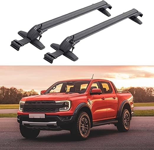 2pcs Car Roof Rack For Ford Ranger Raptor 2015-2022,Car Roof Racks Roof Bars Universal Cross Bars Without Rails Heavy-duty Roof Bars Adjustable