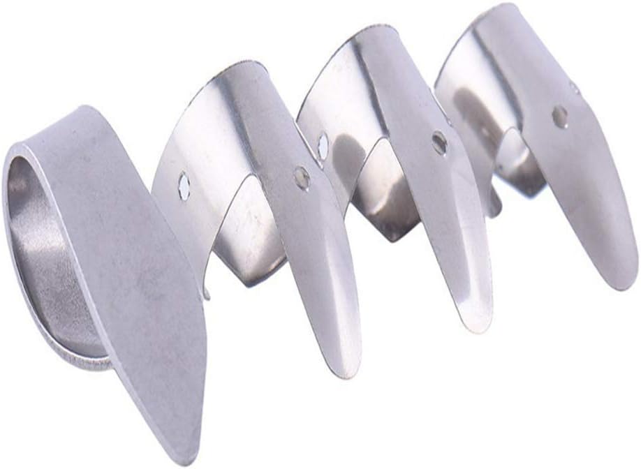 8pcs Guitar Finger Pick Silver Stainless Steel Guitar Parts Thumb Pick for Bass Ukulele Electric Guitar