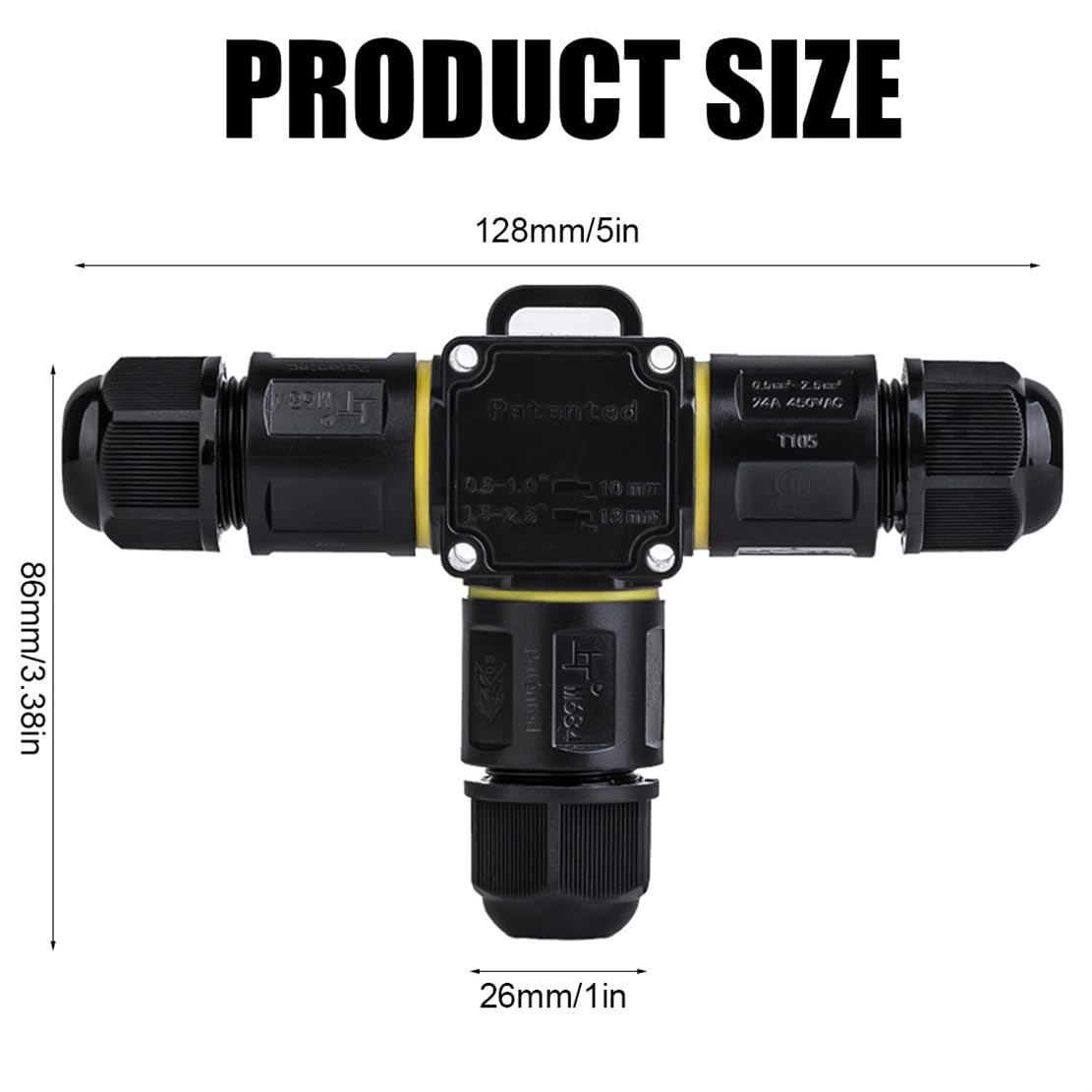 Junction Box IP68 Waterproof Outdoor Cable Connector 3 Way Line M20 External Sleeve Coupler Extension Electrical Wire Protector for Cable Diameter 4-8mm - Image 2