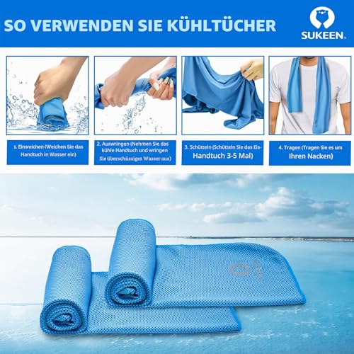 Sukeen Kühltuch Set, kühlendes Handtuch Kühltücher Hals, Handtuch kühlend, Cooling Towel, Kühltücher Sport, Kühlendes Tuch… – Ansicht 3