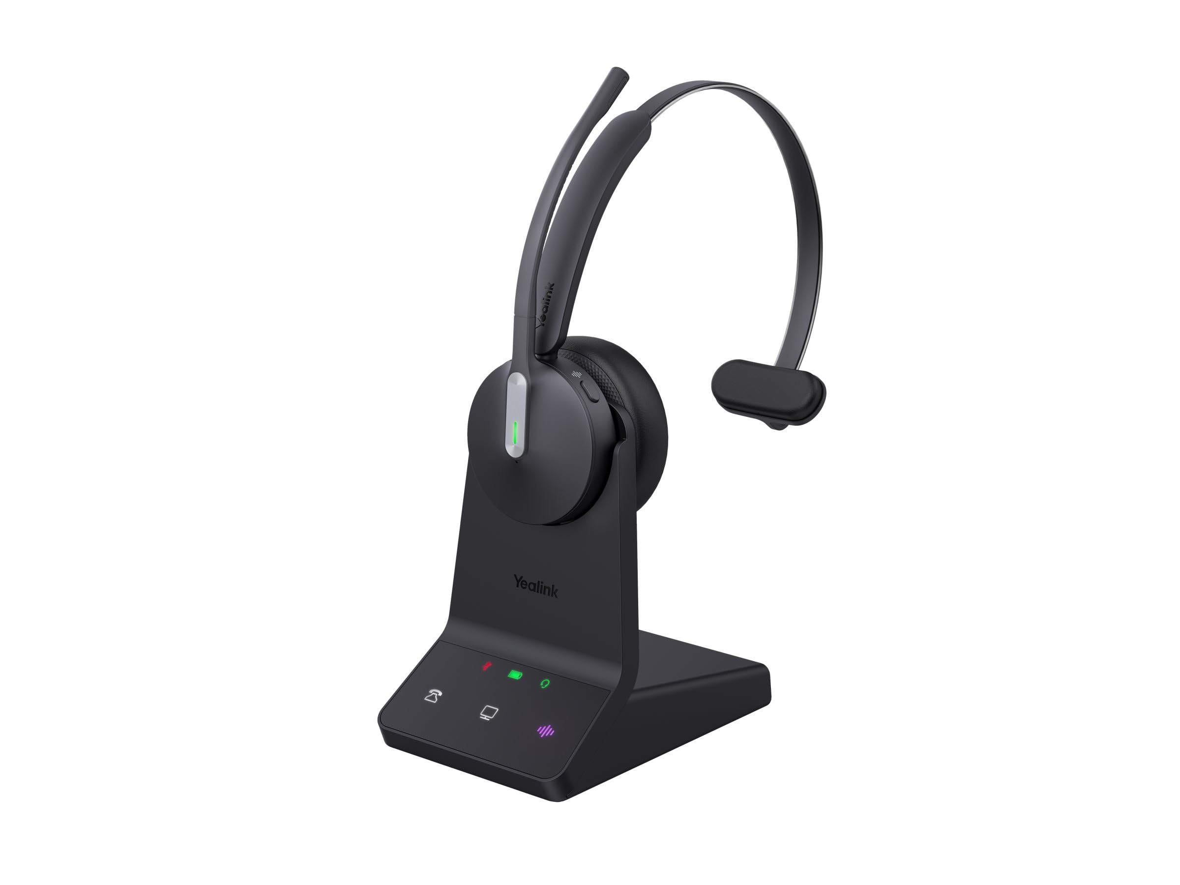 Yealink WH64 DECT und Bluetooth Mono UC Zoom Kabelloses Headset, 185 m Reichweite, EIN-Ohr-Arbeitskopfhörer mit 3-facher Geräuschunterdrückung, Klingelton, Büro-Headsets für Schreibtisch-IP-Telefon