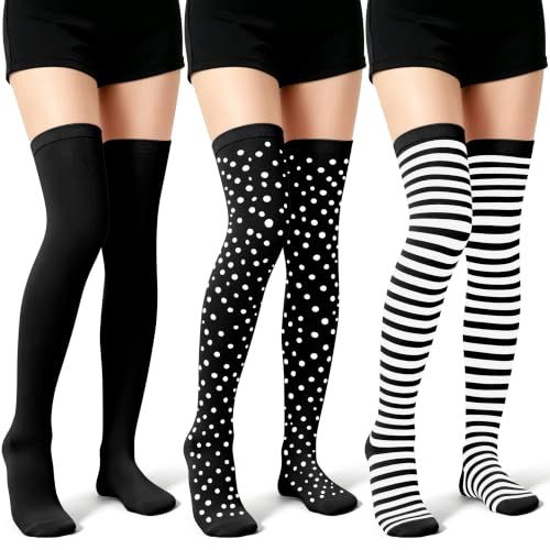 Image of CHARMKING 3 Pairs Thigh High Compression Socks for Women and Men 15-20 mmHg Boost Circulation and All Day Comfort