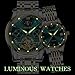 OLEVS Couple Automatic Watches for Men and Women His and Hers Watch Set Gifts Mechanical Self-Winding Tourbillon Big Face Dress Wrist Watch with Day Date Calendar Green