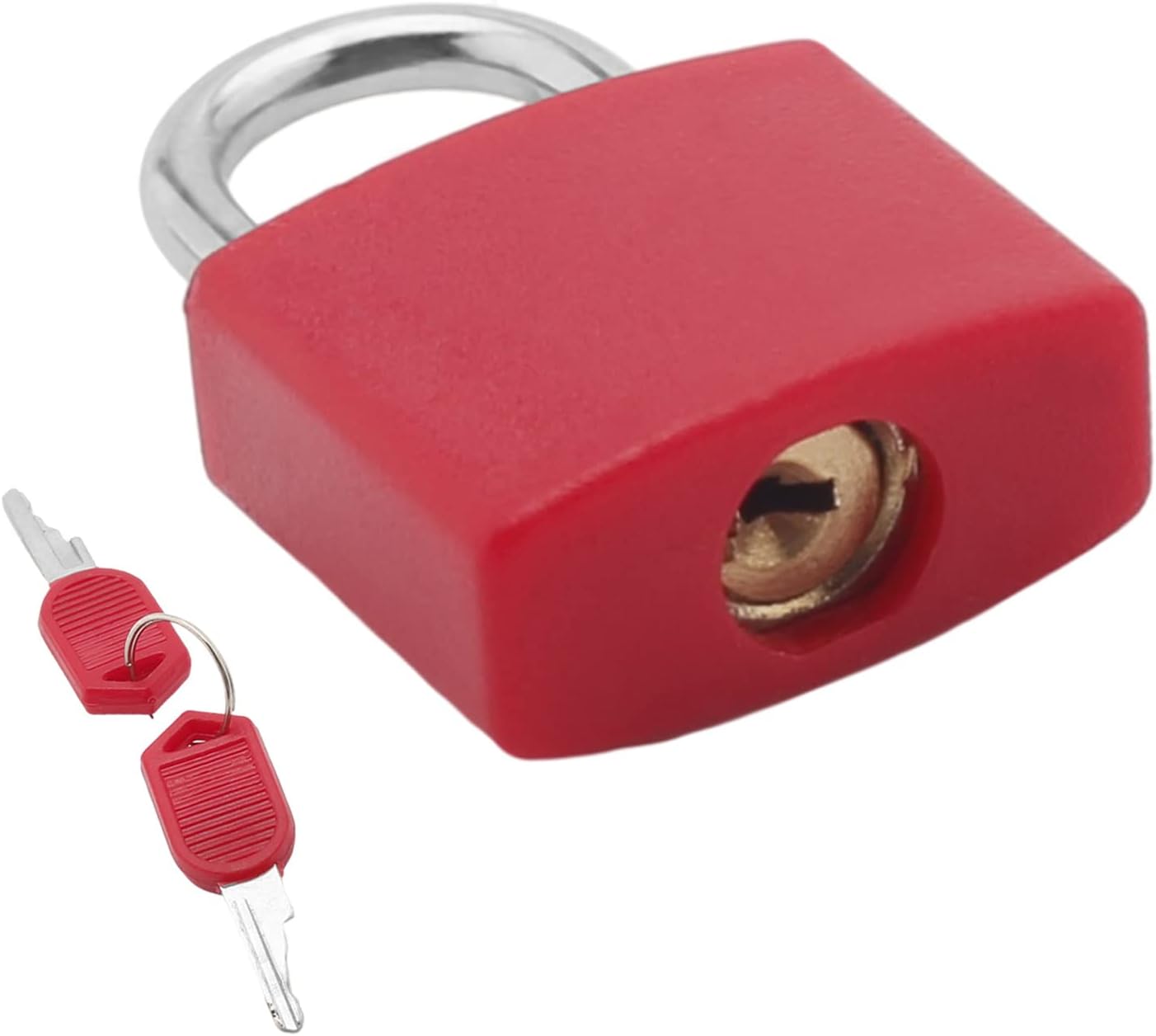 Yinpecly Padlock Body ABS Shell,22.5mm Zinc Alloy Locks Keyed Alike Lock Out Tag Out Shackle Safety Padlock for Home,Suitcases,Toolbox Red 1PCS