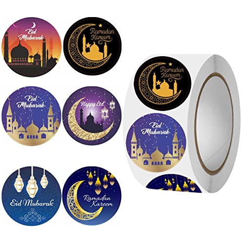 Eid Mubarak and Ramadan Kareem Craft Kit - 48 PCS DIY Mosque Scene Stickers for Kids, Create Your Own Religious Label Decal, Hanging Ornament Set for Eid Al-fitr Classroom Party Favor Goodie Supplies