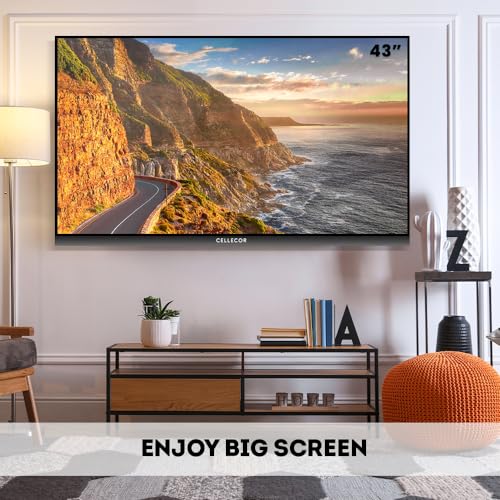 Image of CELLECOR 108 cm (43 inch) Full HD LED Smart Android TV with Voice Remote | Play Store (E43P) Free Installation - Black