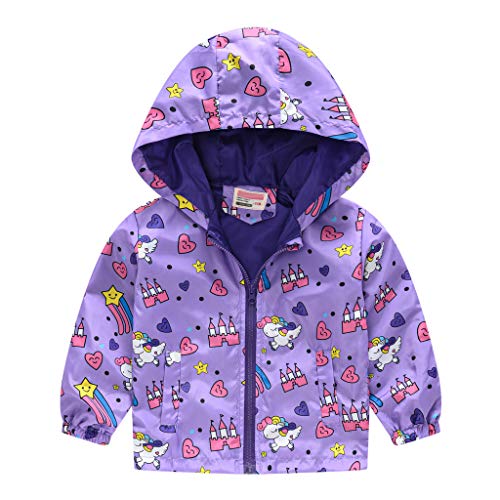 WEUIE Toddler Boys Girls Jacket Hooded Trench Lightweight Kids Coats Windbreaker Outdoor Cute Dust Coats 1T-5T