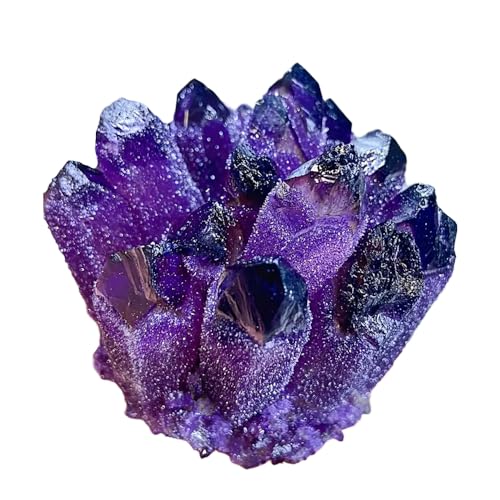 Natural Crystal Cluster Clear Quartz Mineral Crystal Cluster Cluster Healing Ornament Hue Reflection Feng Shui Home Decor (Purple)