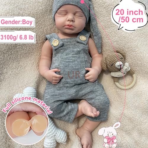 Muñeca Realista Reborn de Silicona 20 Pulgadas miniatura 3