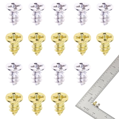 Mini Skater M3 Tornillos para madera autorroscantes cabeza plana cruz, acero carbono, oro y plata (200, M3 x 6 mm) miniatura 1