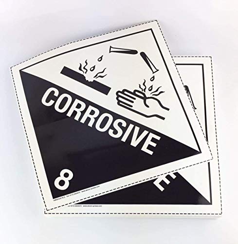 Plaque corrosive 250 mm Classe 8 contre les risques chimiques