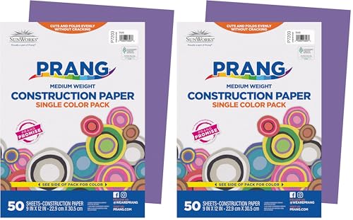 Image of Prang (Formerly SunWorks) Construction Paper, Violet, 9 inch x 12 inch, 50 Sheets (Pack of 2)