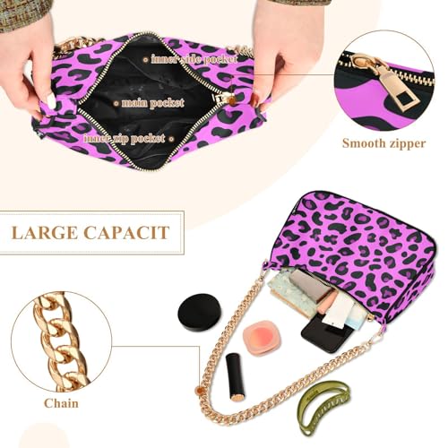 Bolso hombro mujer flores y leopardo estilo hobo pequeño miniatura 5