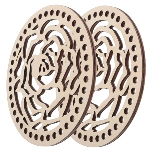 jojofuny 2Pcs Wooden Crochet Bag Bottoms Round Wooden Bases for DIY Knitting and Weaving Projects for Crafting Unique Handmade Accessories and Purse Designs