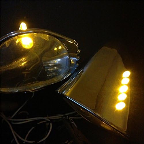 SMT-LED side mounted rear view Mirrors Compatible With suzuki honda kawasaki yamaha bike Chrome [B00RNITIL4]