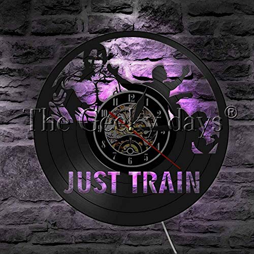 1 Just Train Bicicleta estática Daren Arnold Schwarznegger Iluminación LED Reloj de pared Gimnasio Deportes Decoración Hobby Regalo
