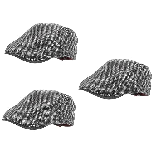 BESPORTBLE 3 Piezas Boinas Gorro Termico Gorros Mujer Gorro de Hombre Gorro Hombre Sombreros de Hombre de Moda pañuelo Gorra Sombreros de Boina Vintage Sombrero de poliéster Dark Grey