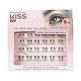 KISS Falscara DIY Eyelash Extension Wispy Wisps - Featherlight Synthetic Reusable Artificial Eyelashes Multipack of 24 Mini Lash Clusters for that Authentic Eyelash Extension Look