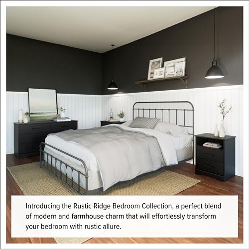 Prepac Six Drawer Dresser, 18.25in x 53.25in x 28.5in, Rustic Black & Nightstand, 16.25in x 27.5in x 26.75in, Rustic Black - Thumbnail 7