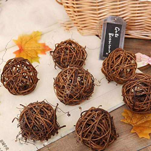 Artibetter 10Pcs Wicker Rattan Balls Natural Grapevine Ball Christmas Tree Ball Ornament Parrot Bird Chew Toys For Christmas Party Garden Wall Decoration 10Cm #TOP7