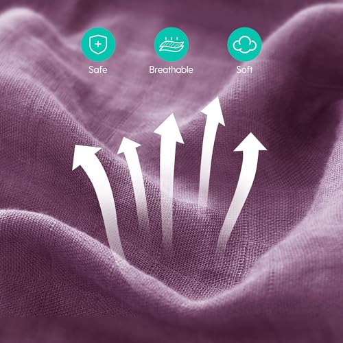 Image of Muslin Swaddle Blankets, Large Receiving Blankets for Boys and Girls, 4-Pack Soft and Breathable Swaddle Wrap for Newborn, 47 x 47 inches (Blue Purple Series)