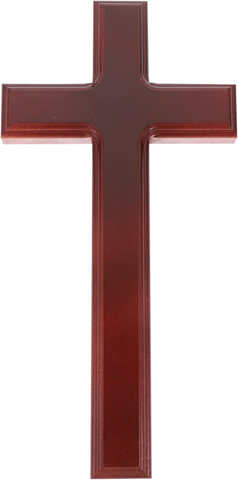 Garneck Large Wooden Cross For Wall 12.5 Inch Catholic Crucifix Hanging Jesus Cross Wall Art Decor Flat Solid Cross for Home Church Weddings Party Decoration