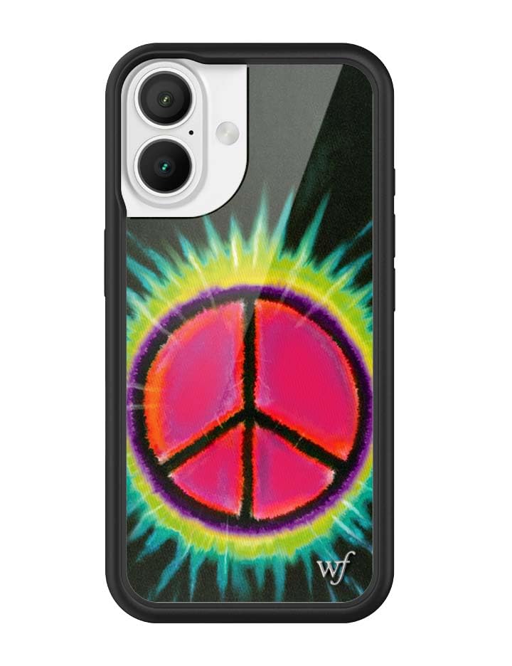 Image of Wildflower Cases - iPhone 16 Compatible - Sav Hudson Peace Sign | Impact-Certified 6.5 ft Drop Protection Case, Raised Protective Bumper, Cute Aesthetic Design, Women-Owned Small Business