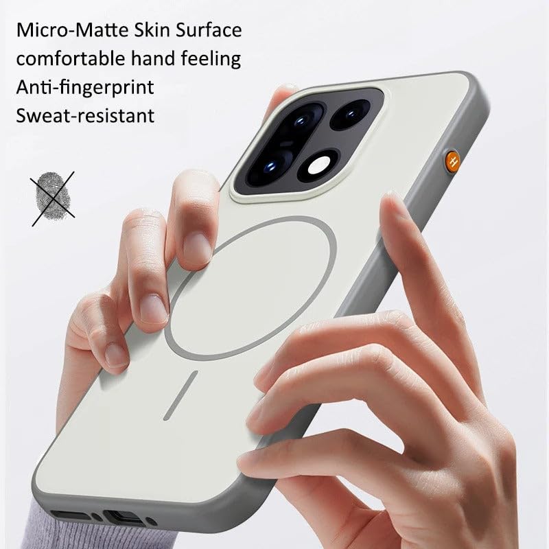 Image of MILLION CASES Mono Orbit Matte Mag-Safe Case for OnePlus 15, OnePlus 15 Back Cover Case(2025) - PC | White